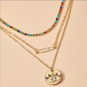 Nazar Rhinestone Arrow Zinc allow Necklace CHIC